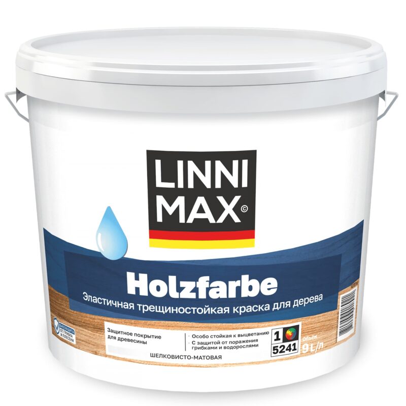 Linnimax Holzfarbe тонкослойная эластичная краска по дереву для внешних и внутренних работ