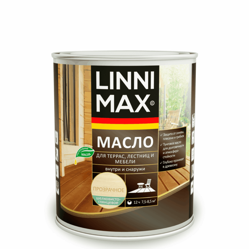 Linnimax Масло для террас, лестниц и мебели для внутренних и внешних работ