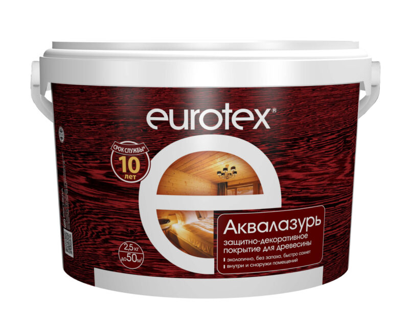 Eurotex Аквалазурь защитно-декоративное покрытие для древесины