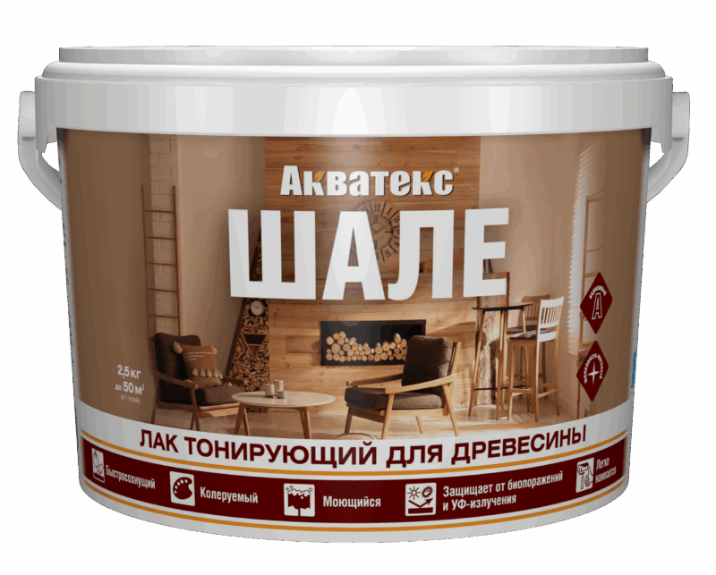Акватекс Шале лак тонирующий для древесины