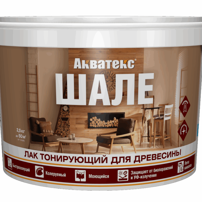 Акватекс Шале лак тонирующий для древесины