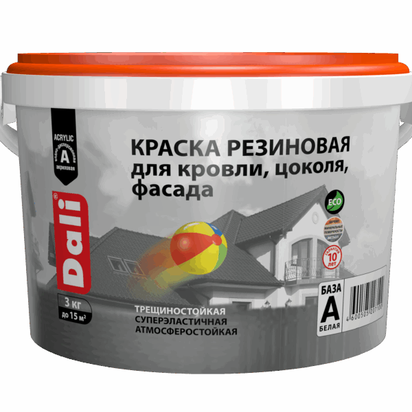 Dali Краска резиновая износостойкая для кровли, цоколя, фасада