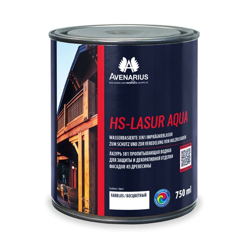 Avenarius HS-Lasur Aqua лазурь 3в1  для защиты и декоративной отделки фасадов из древесины