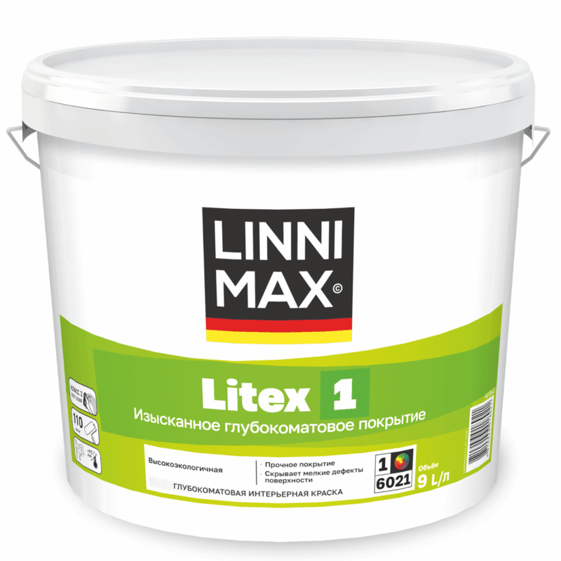 Linnimax Litex 1 глубокоматовая краска для стен потолка для внутренних работ