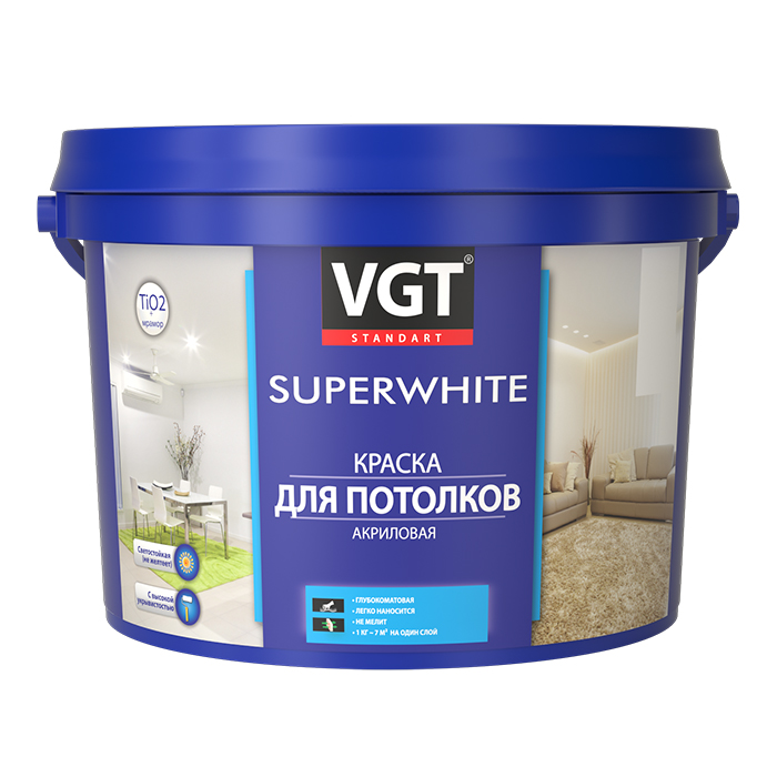 VGT Superwhite ВД-АК-2180 краска для потолков, акриловая, глубокоматовая