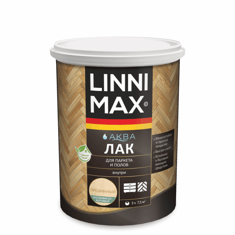 Linnimax Аква лак акриловый для паркета и полов для внутренних работ