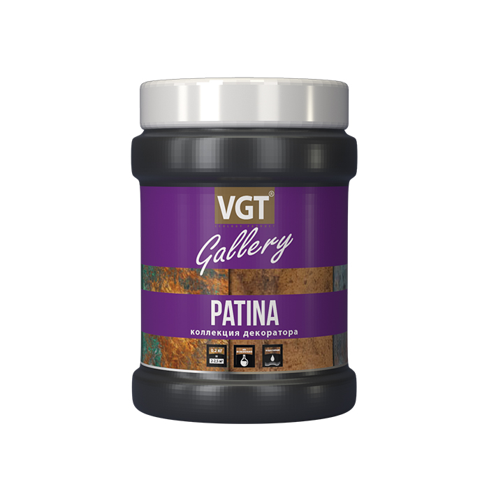 VGT Gallery Коллекция декоратора Patina состав лессирующий матовый с эффектом чернения