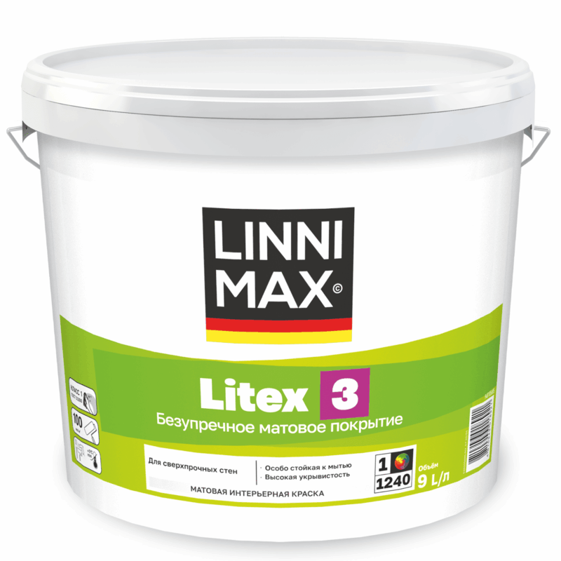 Linnimax Litex 3  матовая краска для стен  для внутренних работ