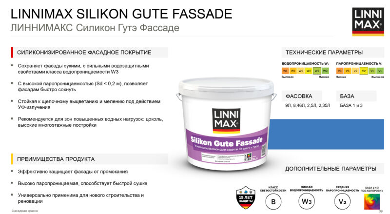 Linnimax Silikon Gute Fassade силикон-модифицированная фасадная краска
