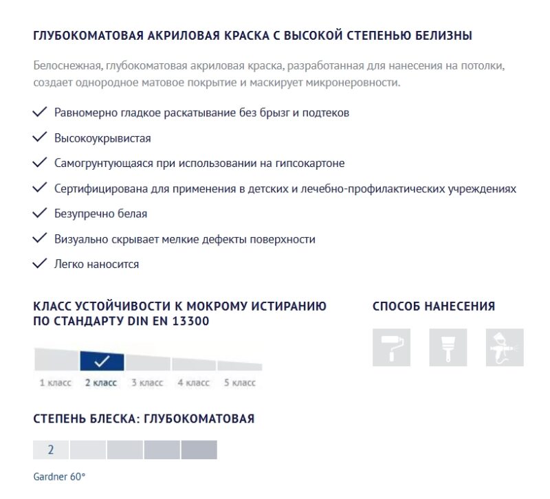 Olsta Ceiling глубокоматовая акриловая краска с высокой степенью белизны