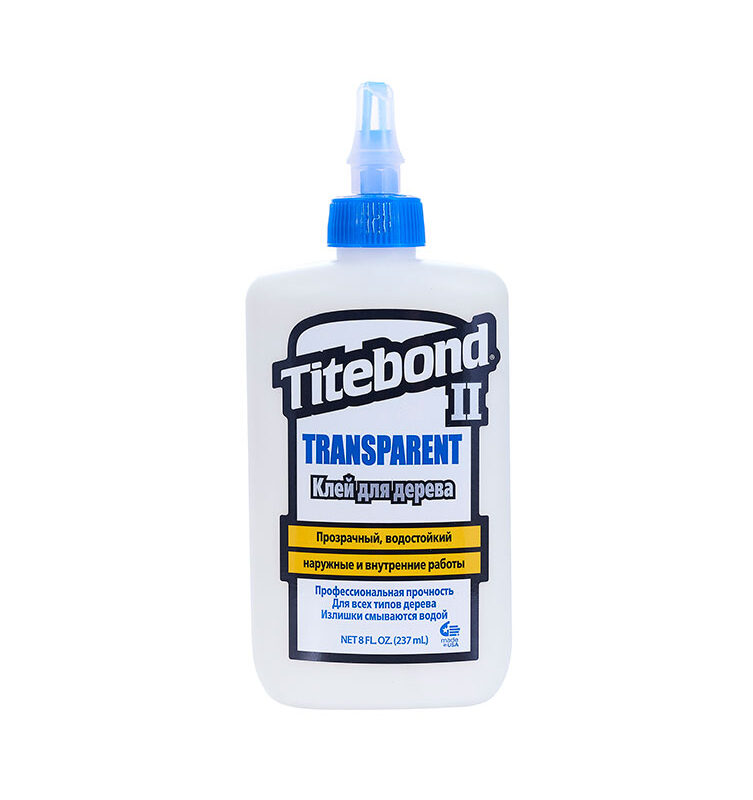Titebond II Transparent Wood Glue клей столярный водостойкий прозрачный