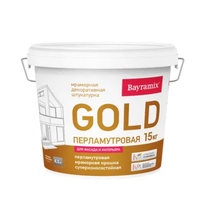 Bayramix Mineral Gold декоративная штукатурка с перламутровой мраморной крошкой