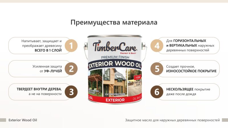 TimberCare Exterior Wood Масло защитное для наружных работ