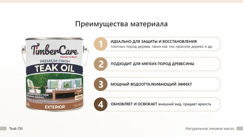 TimberCare Teak Oil Натуральное тиковое масло