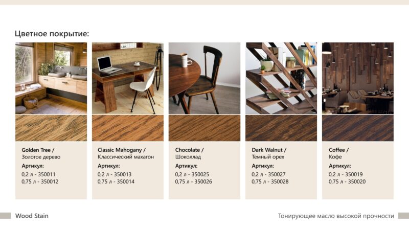 TimberCare Wood Stain Тонирующее масло высокой прочности для дерева