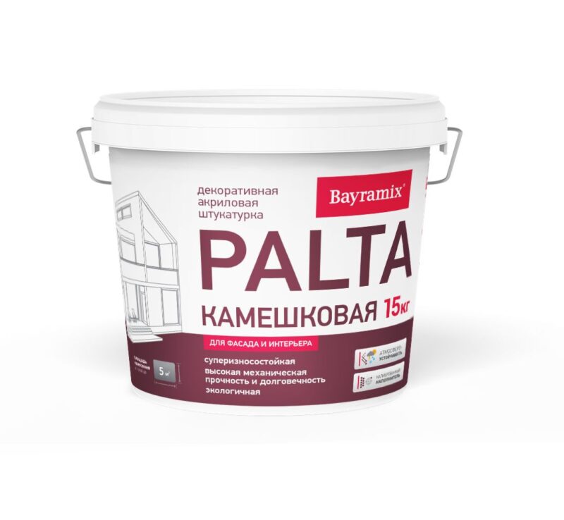 Bayramix Palta декоративная камешковая штукатурка с ярко выраженной фактурой для фасадных и интерьерных работ