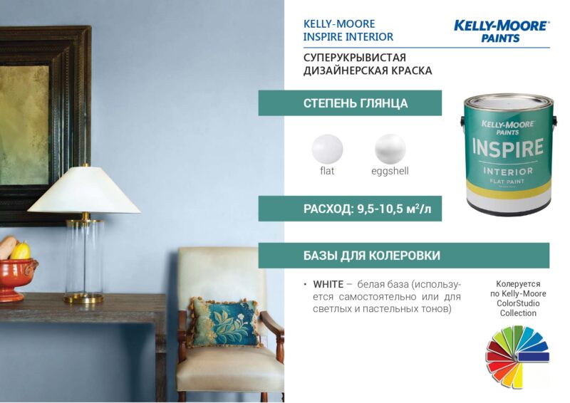Kelly-Moore Inspire Interior дизайнерская суперукрывистая краска для внутренних работ