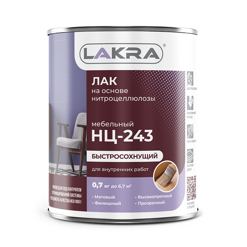 Lakra Лак НЦ-243 мебельный матовый