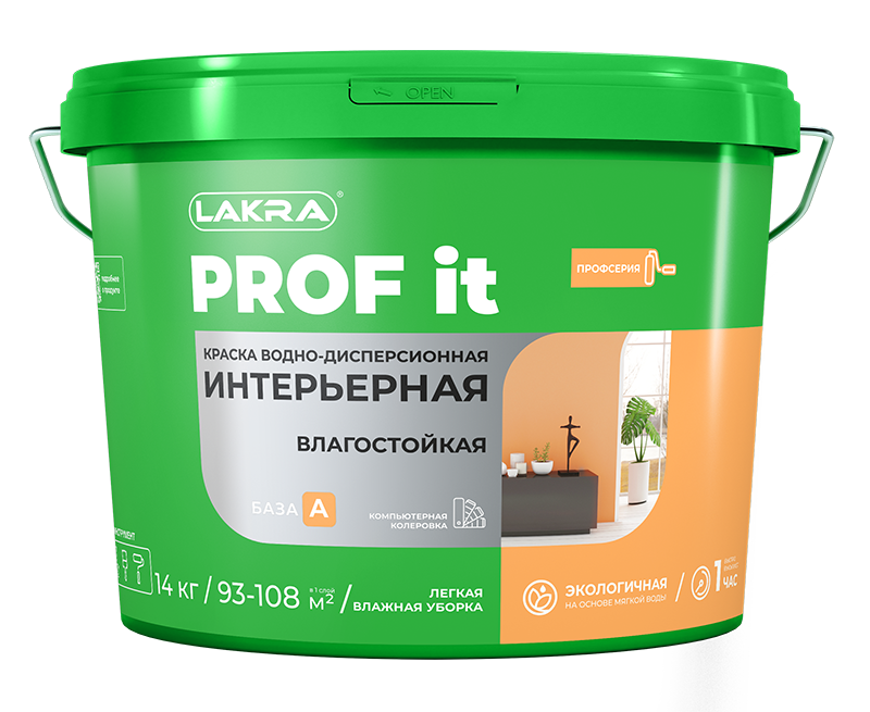 Lakra Краска интерьерная влагостойкая PROF IT