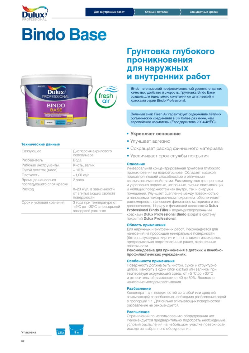 Dulux Bindo Base Грунтовка глубокого проникновения