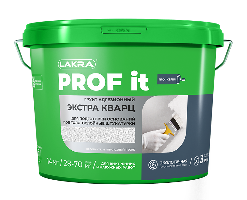 Lakra Грунт водно-дисперсионный адгезионный PROF IT Экстра Кварц