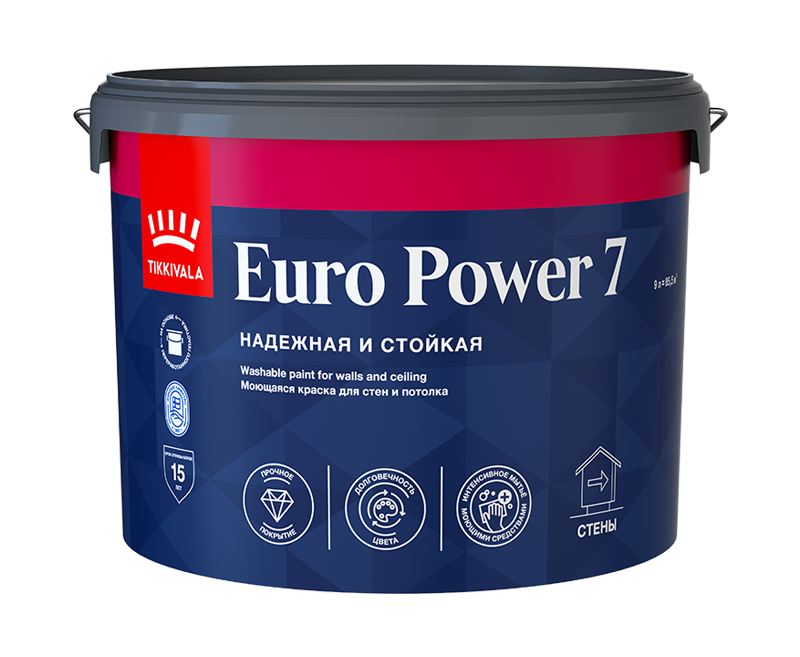 Tikkivala Euro Power 7 Водоразбавляемая краска для стен и потолков