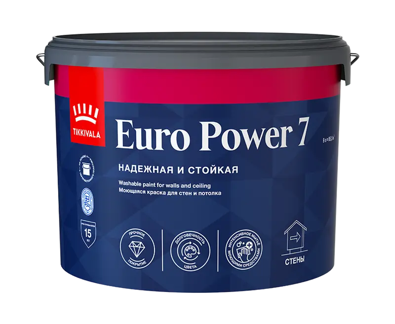 Tikkivala Euro Power 7 Водоразбавляемая краска для стен и потолков