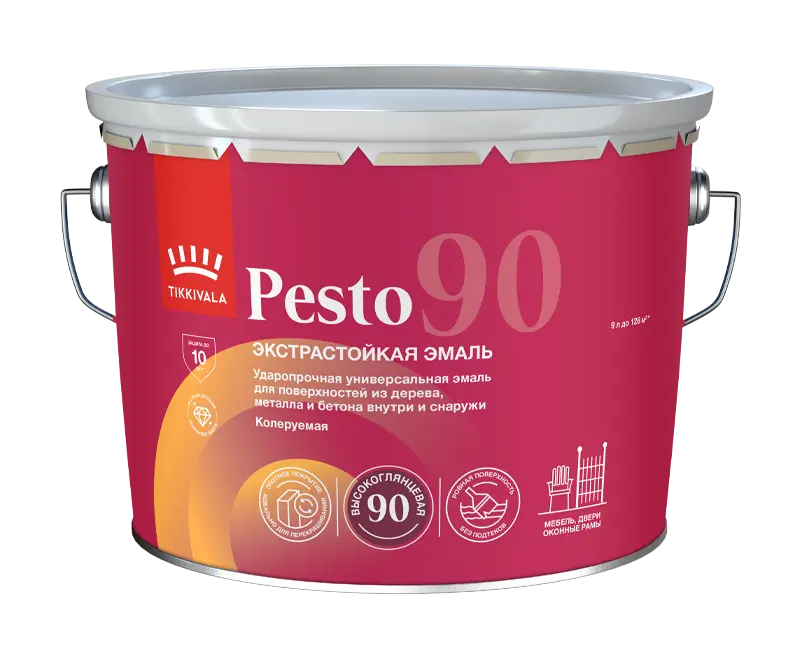Tikkivala Pesto 90  Суперстойкая универсальная высокоглянцевая эмаль