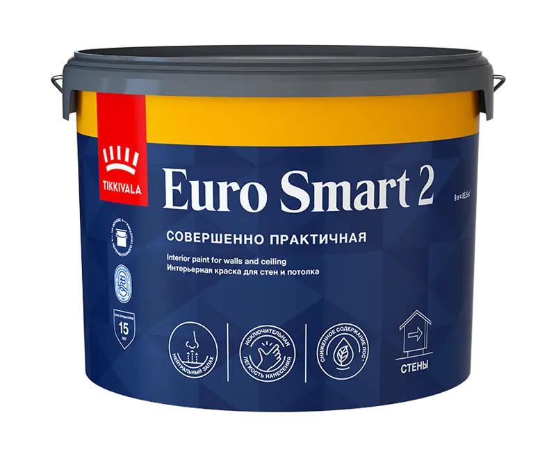 Tikkivala Euro Smart 2  Водоразбавляемая краска для стен и потолков