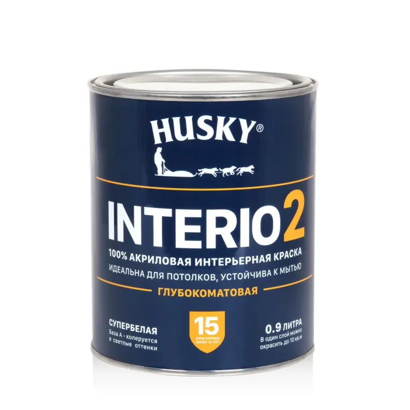 Husky Interio 2 Глубокоматовая краска для стен и потолков